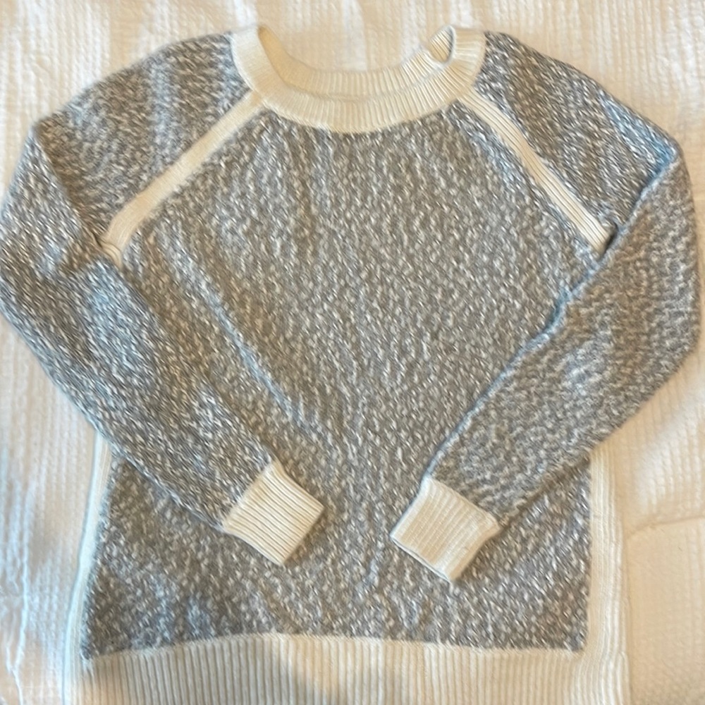 Light gray and white sweater from Loft - great for mild winters!